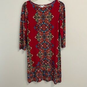 London Times dress size 8 multicolored colorful printed pattern casual popover